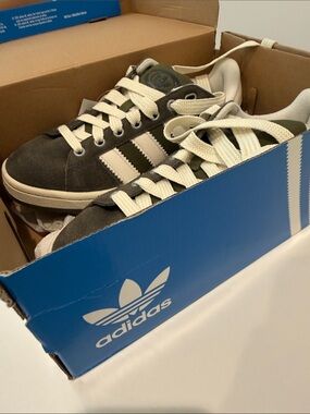 adidas Suede Low-Top Sneakers in Olive & Cream